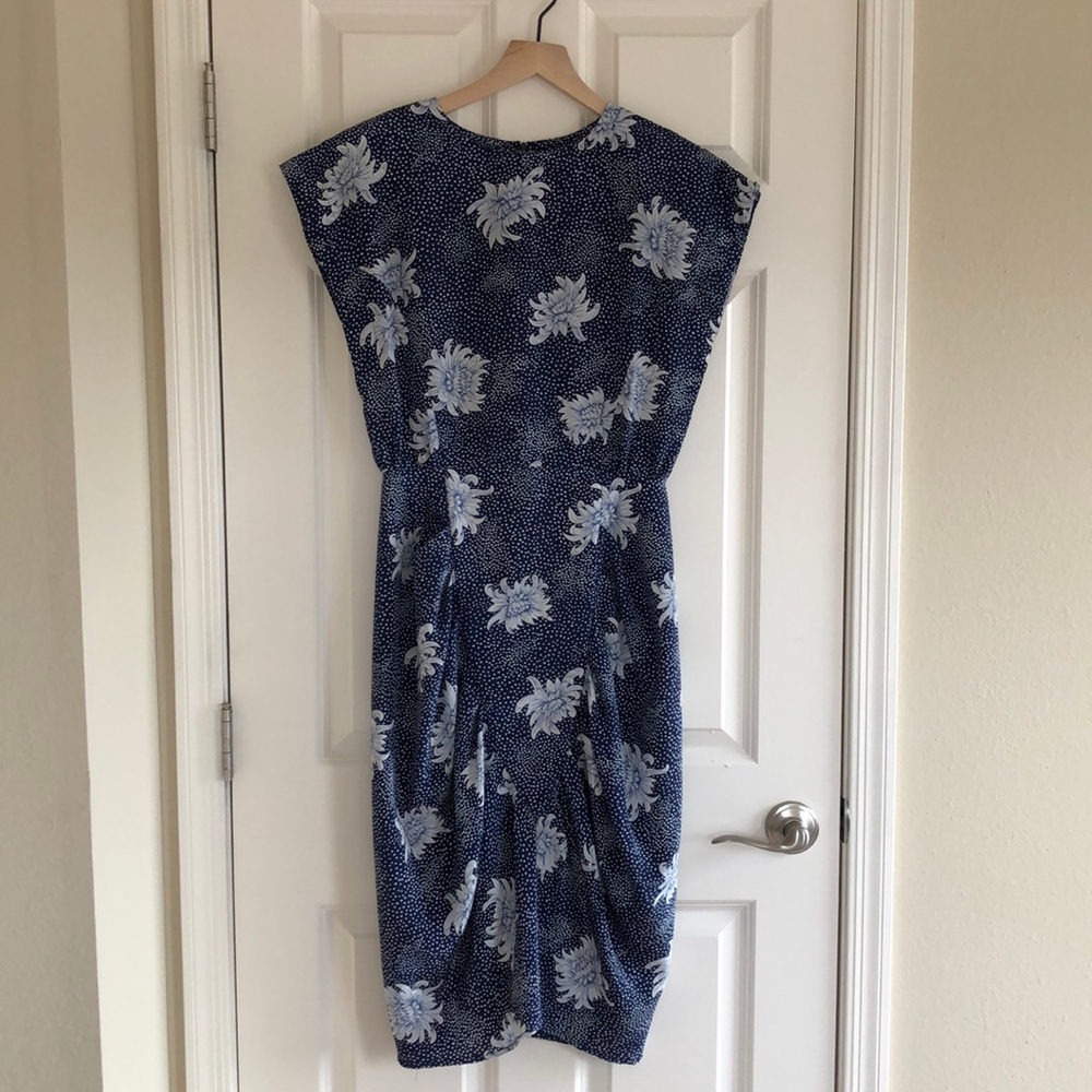 Elegant Blue Floral Dress